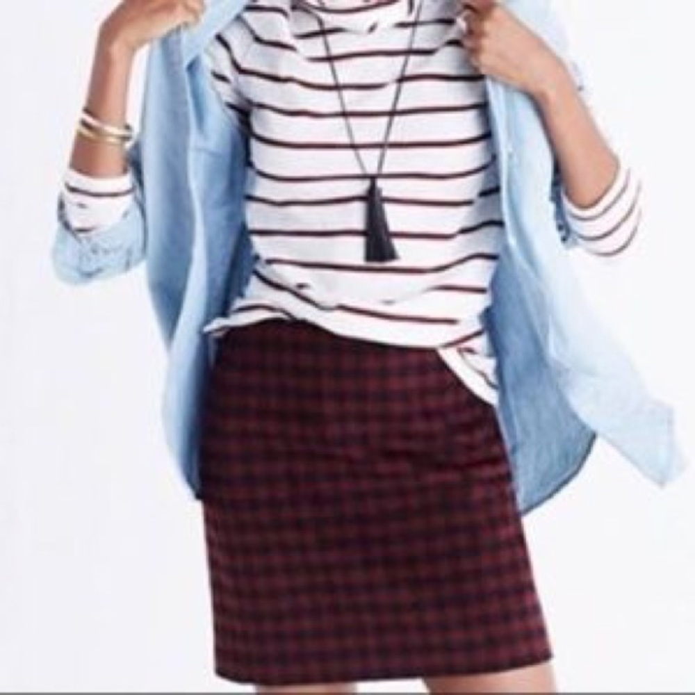 Madewell wool blend red plaid mini skirt sz 12